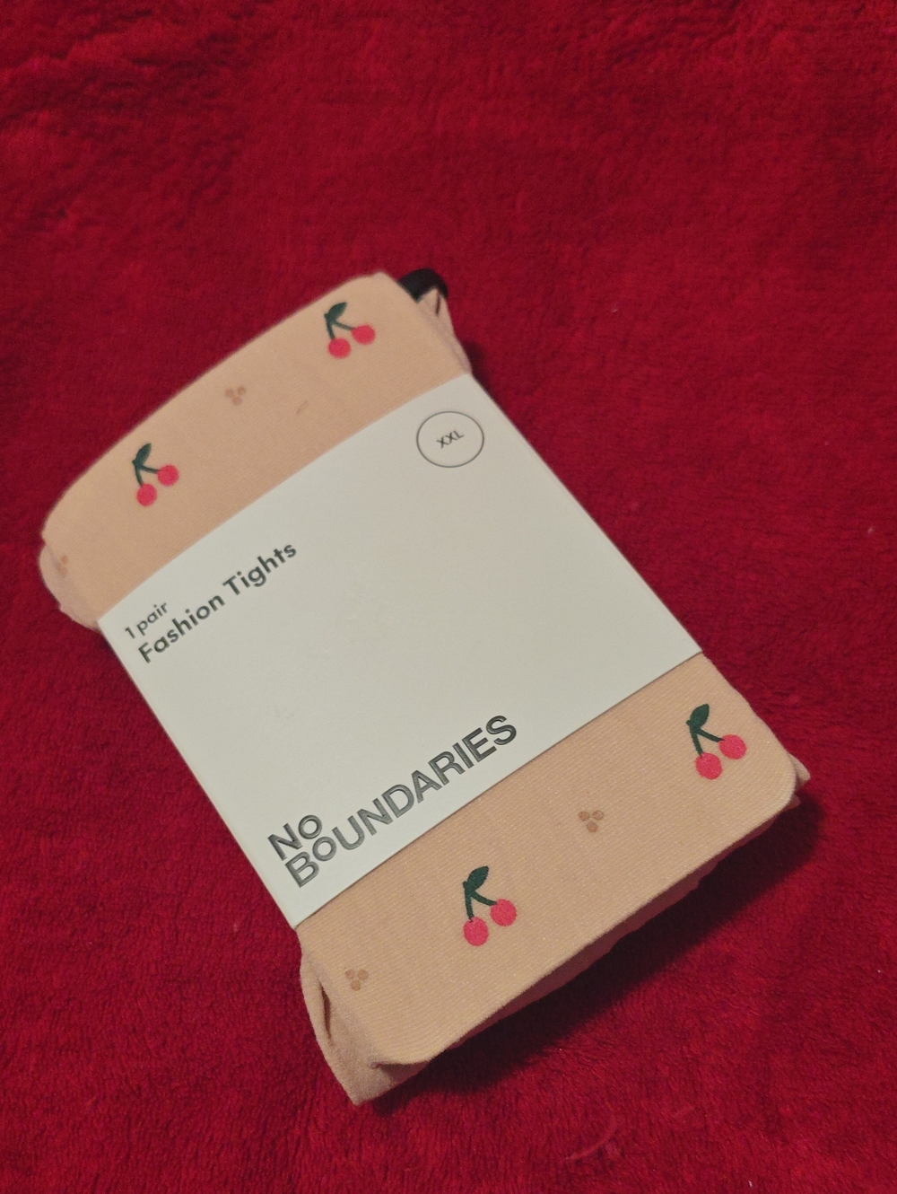 No Boundaries Peach Cherry Print Tights